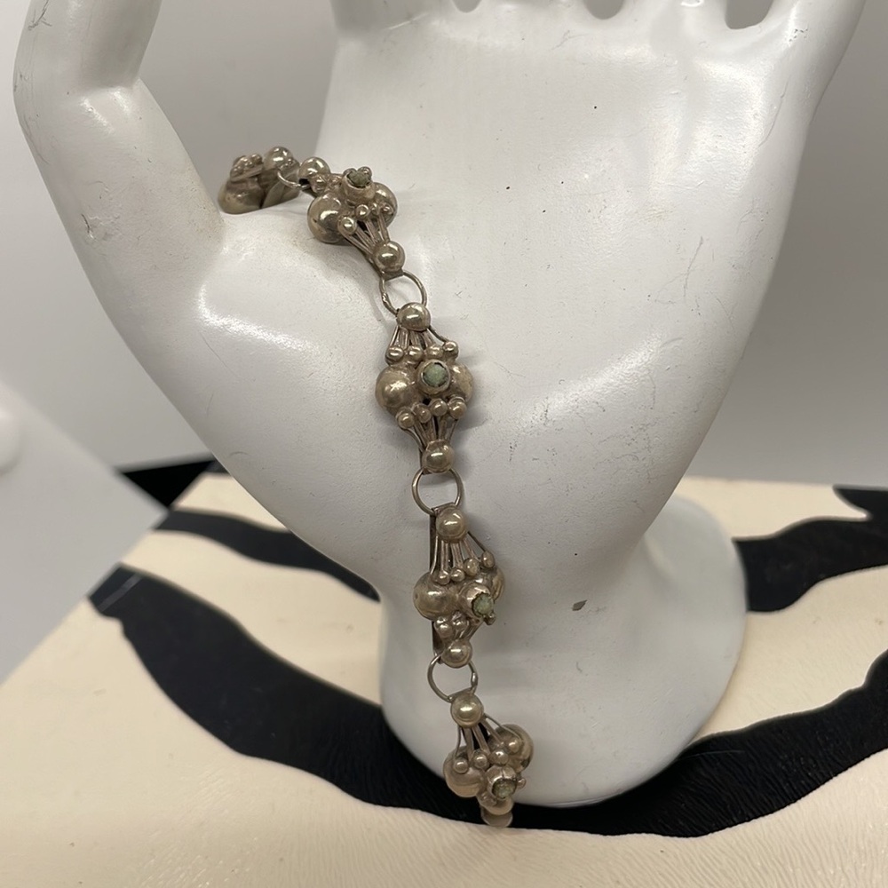 Antique Ethnic Sterling Silver Tribal Designed Bracelet